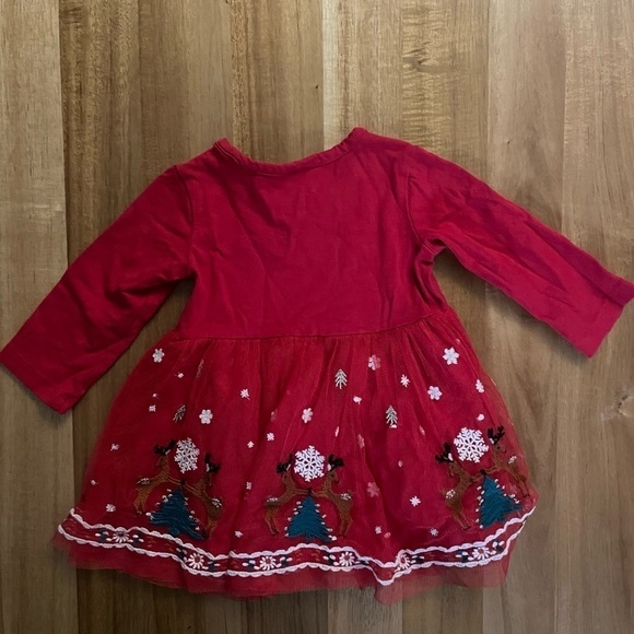Hanna Andersson Red Christmas Reindeer Tulle Dress, size 3-6m - Picture 5 of 5